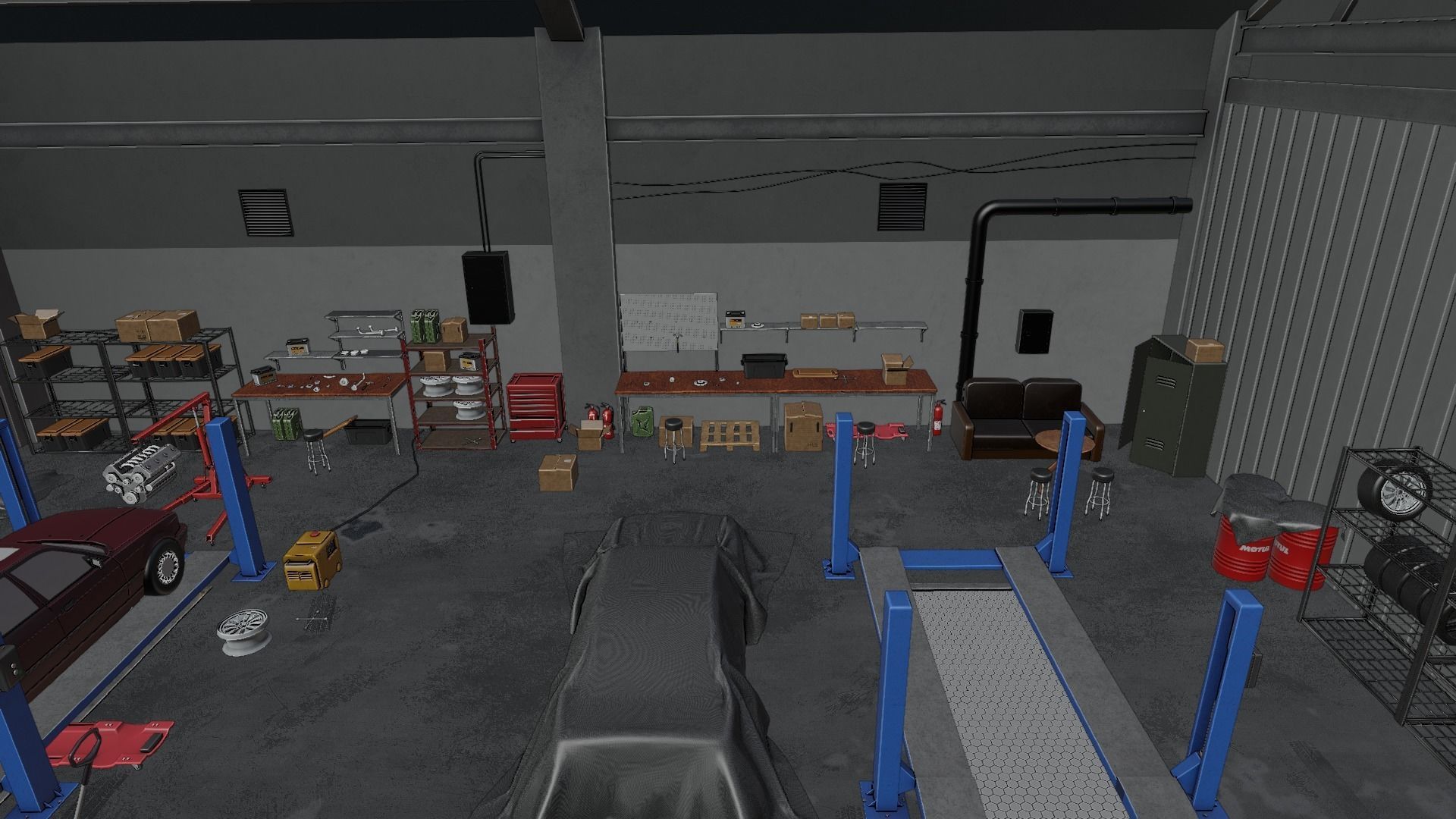 Auto Service Garage Assets Pack  Low-poly 3D model_50