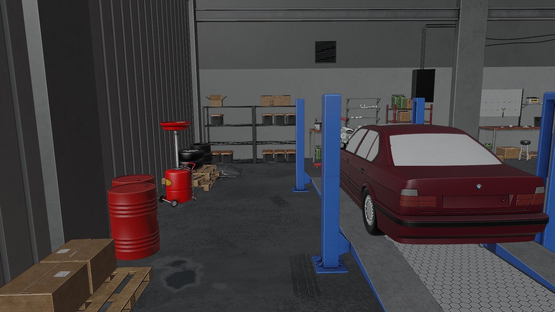 Auto Service Garage Assets Pack  Low-poly 3D model_48