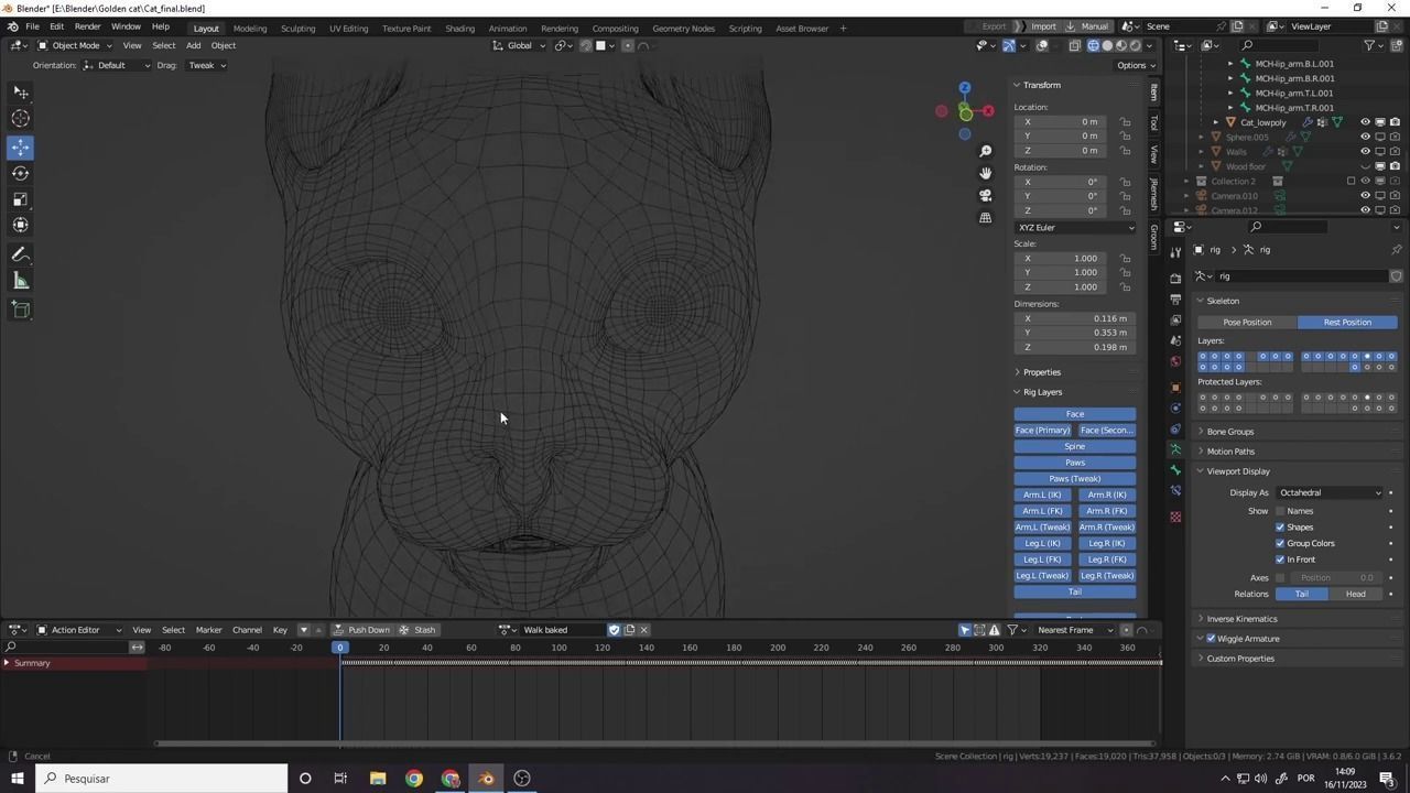 Cat white black calico tabby orange siamese sphynx etc 3D model_17