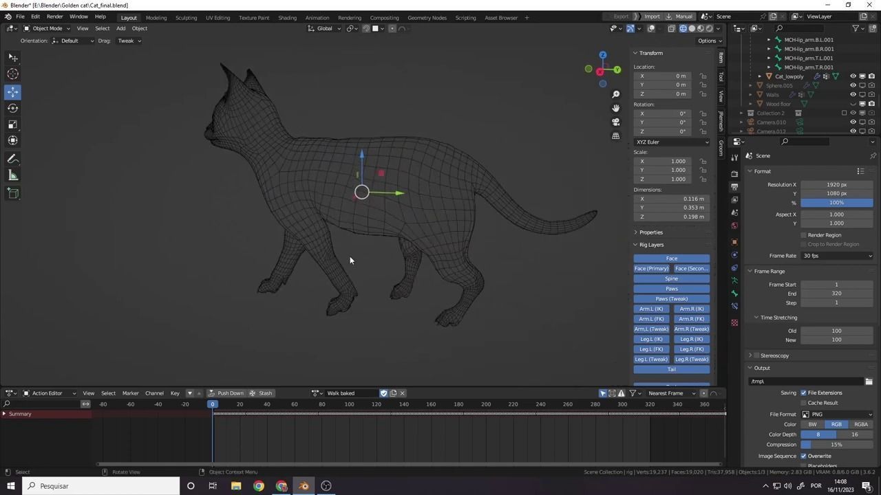 Cat white black calico tabby orange siamese sphynx etc 3D model_14