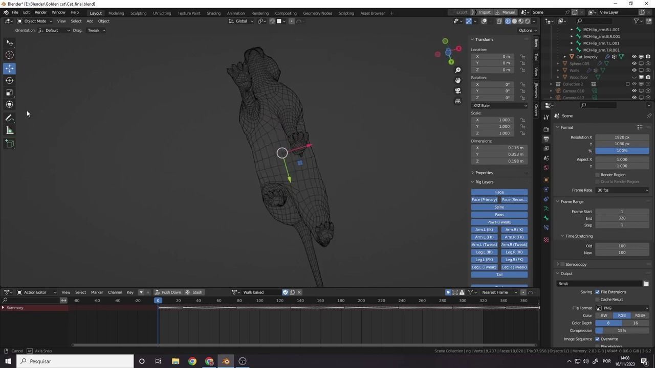 Cat white black calico tabby orange siamese sphynx etc 3D model_16
