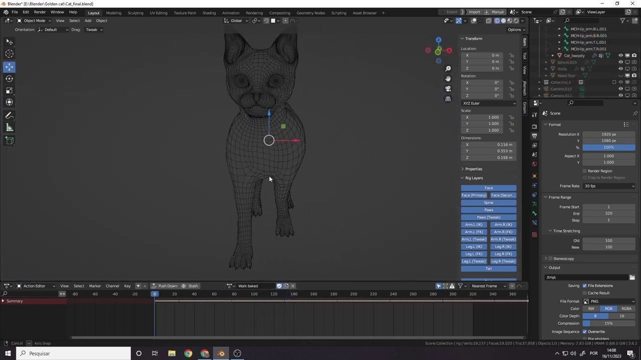 Cat white black calico tabby orange siamese sphynx etc 3D model_13