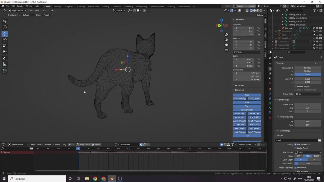 Cat white black calico tabby orange siamese sphynx etc 3D model_15
