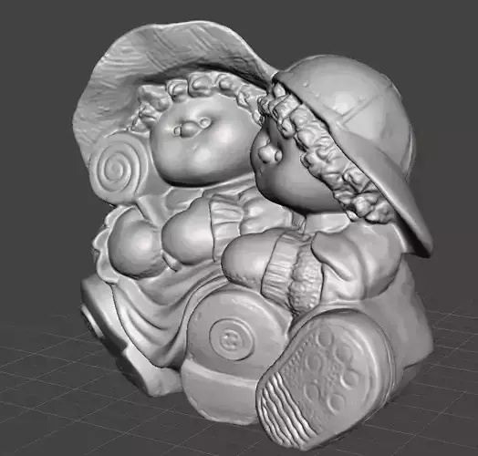 sister and brother statue 3D print model