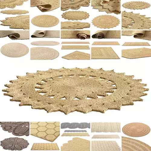 Collection of jute carpets x 18