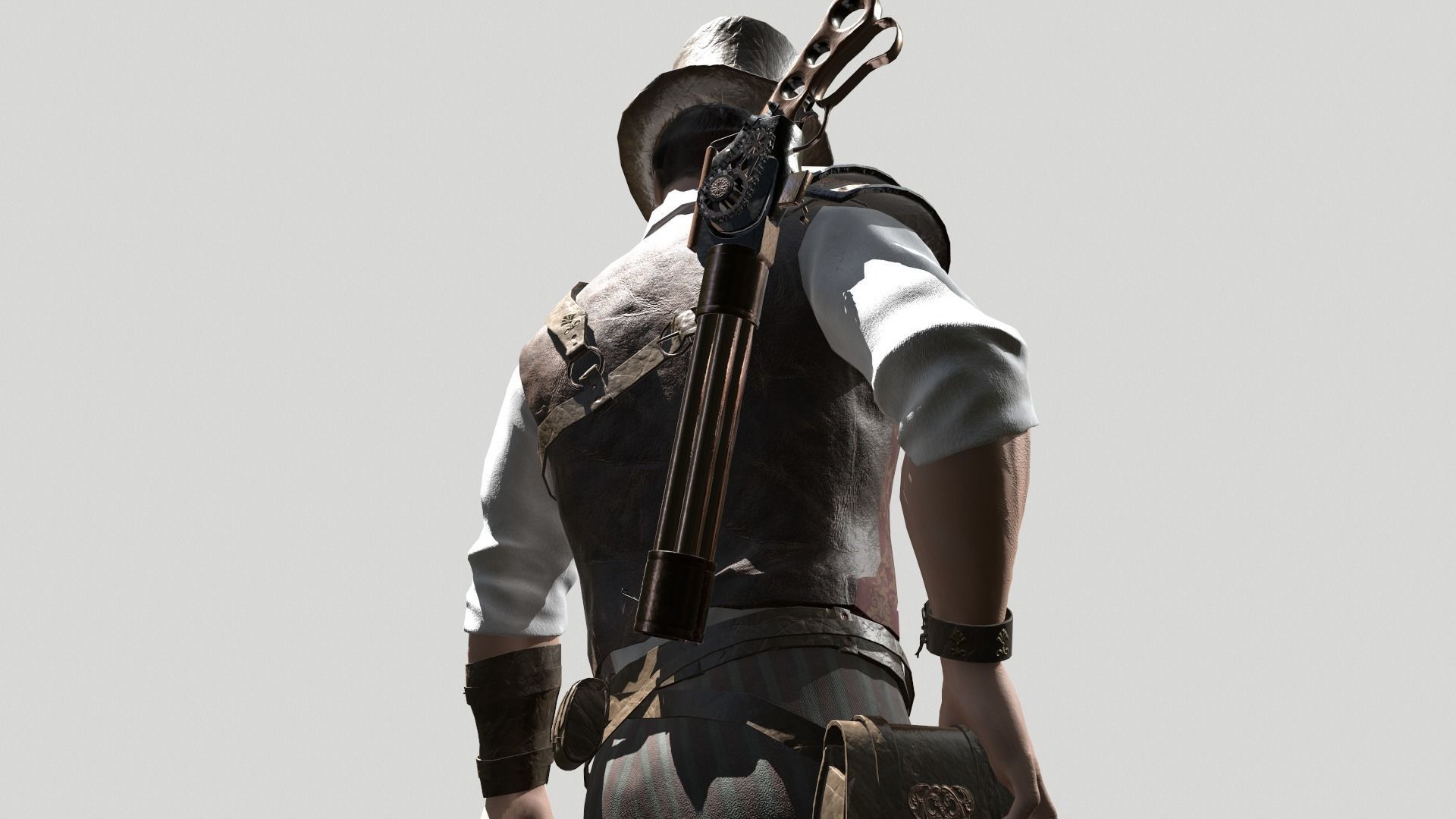 Steampunk Man Low-poly 3D model_11