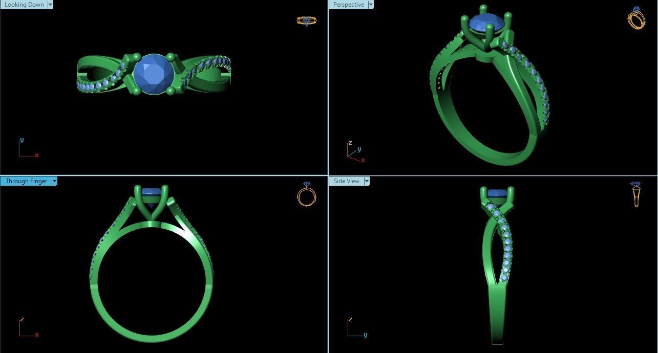 twist ring  3D print model_4