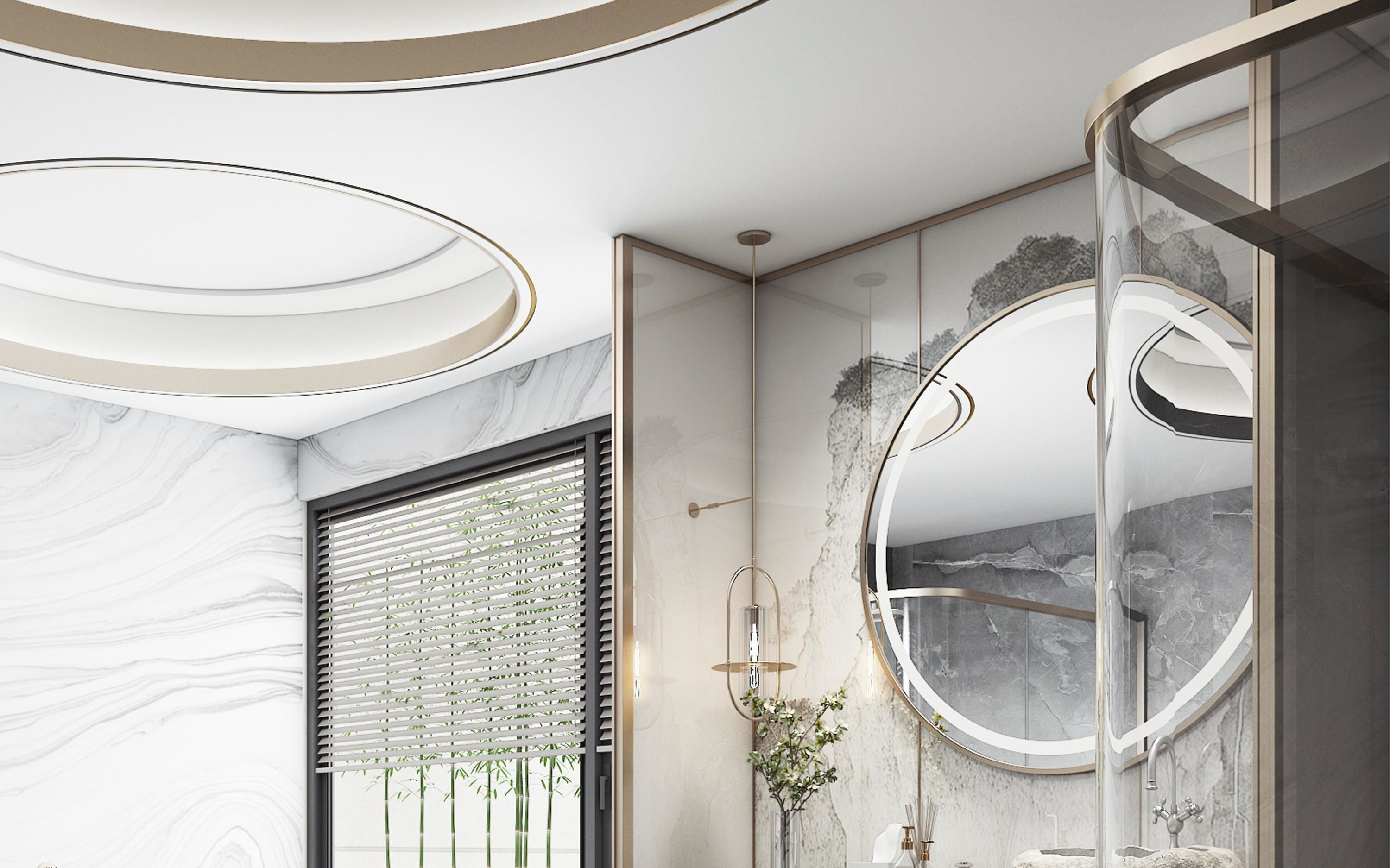 Chinese New bathroom style 3D model_1