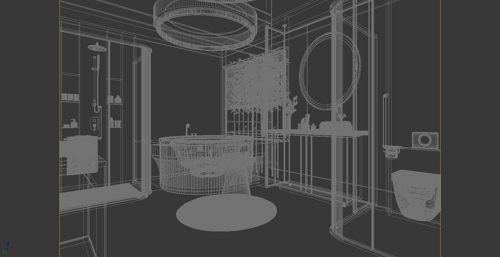 Chinese New bathroom style 3D model_6