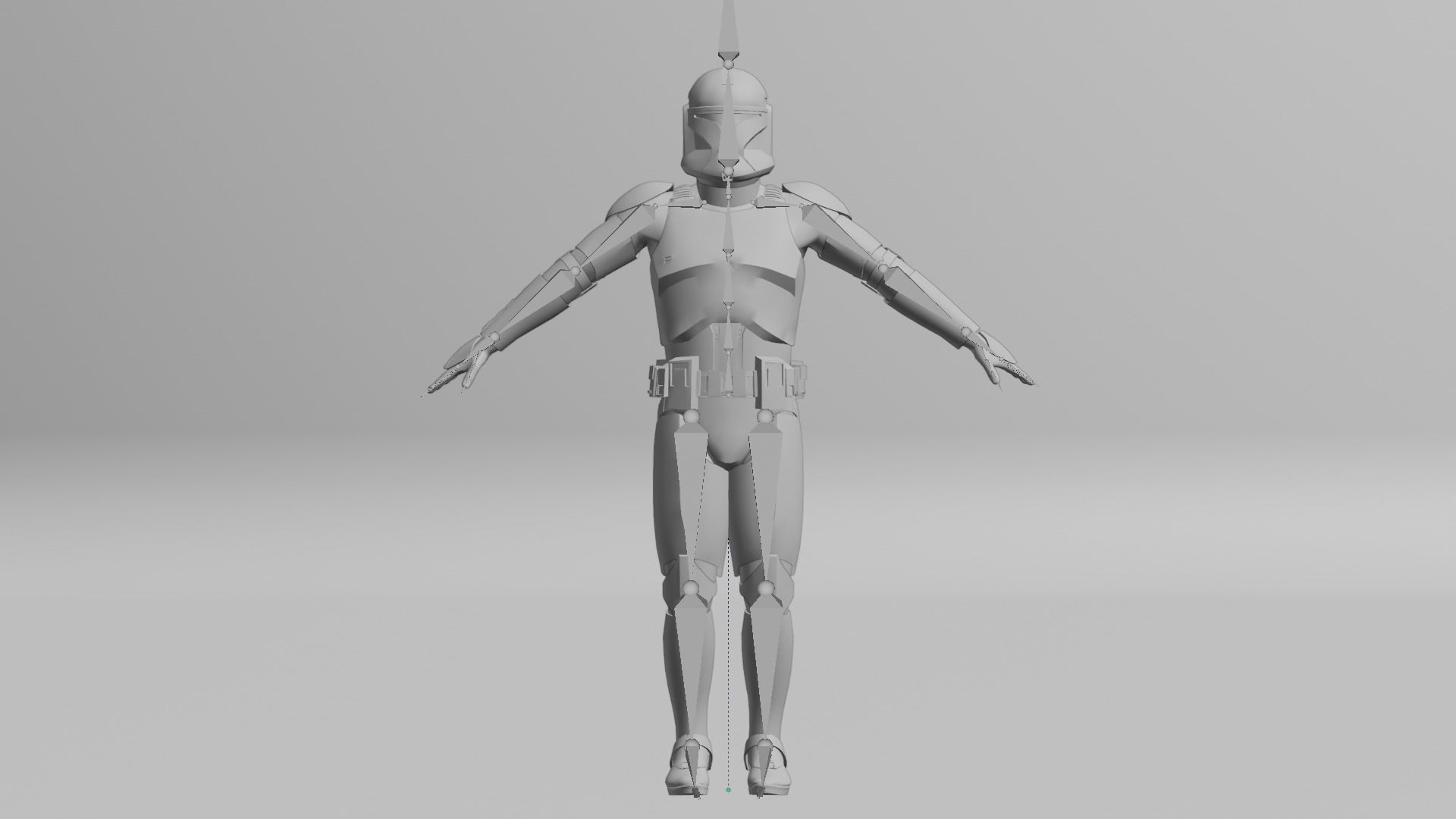 Clone Trooper Phase I Rigged 3D Asset - Clone Wars - BF2 style 3D model_5