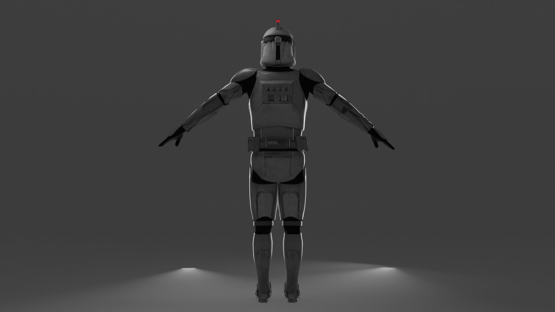 Clone Trooper Phase I Rigged 3D Asset - Clone Wars - BF2 style 3D model_3
