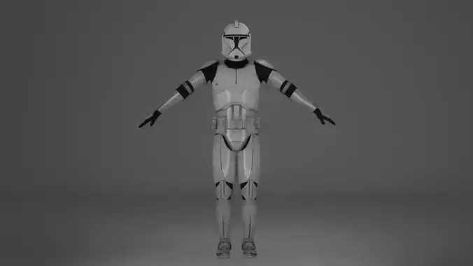 Clone Trooper Phase I Rigged 3D Asset - Clone Wars - BF2 style