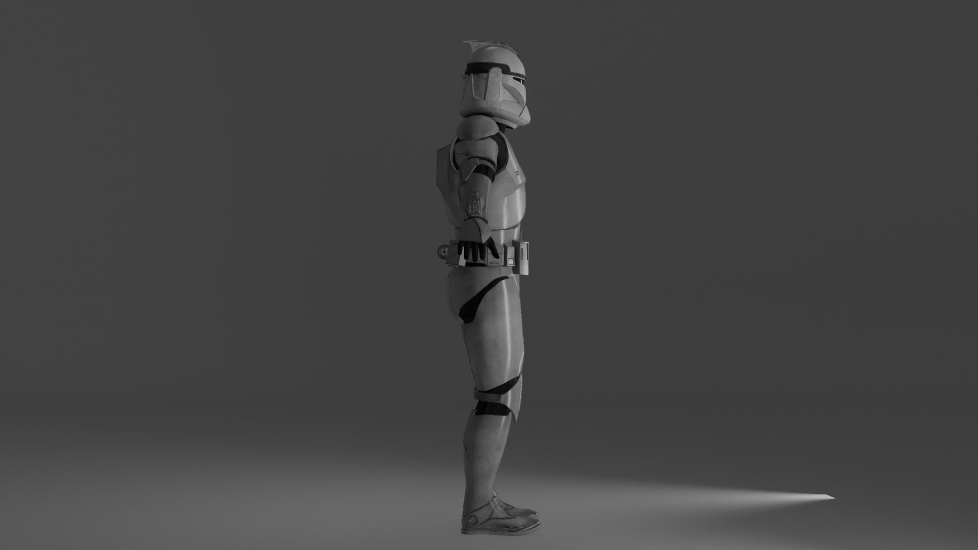 Clone Trooper Phase I Rigged 3D Asset - Clone Wars - BF2 style 3D model_1