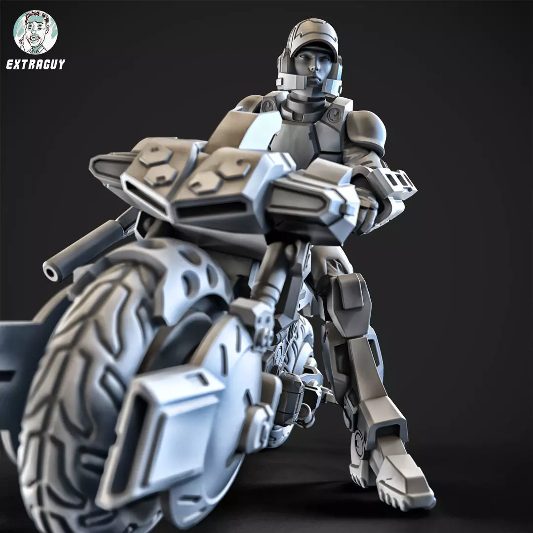 Blade Hurricane Pilot and Bike 100mm and 32mm Approx Height 3D print model_0