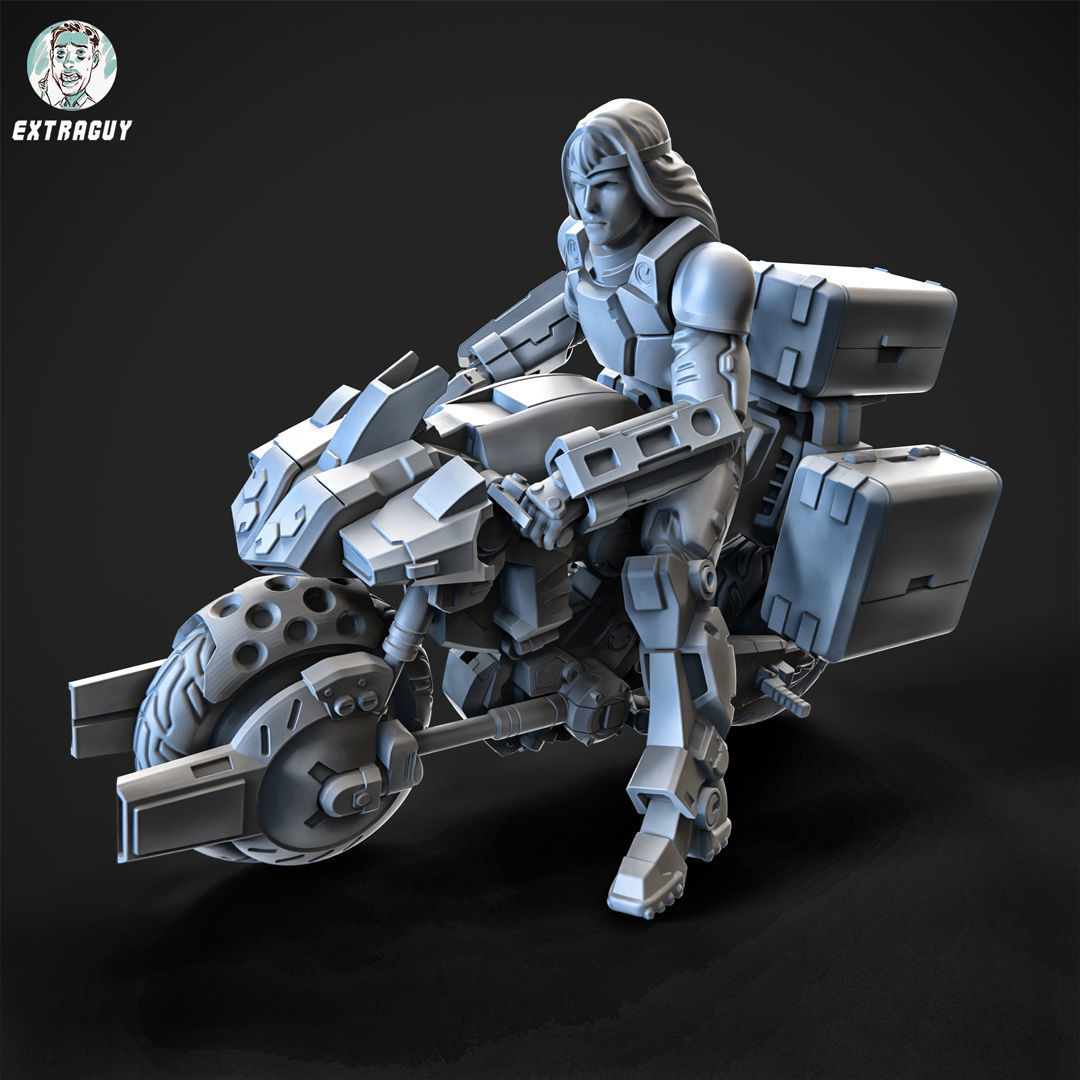 Blade Hurricane Pilot and Bike 100mm and 32mm Approx Height 3D print model_1