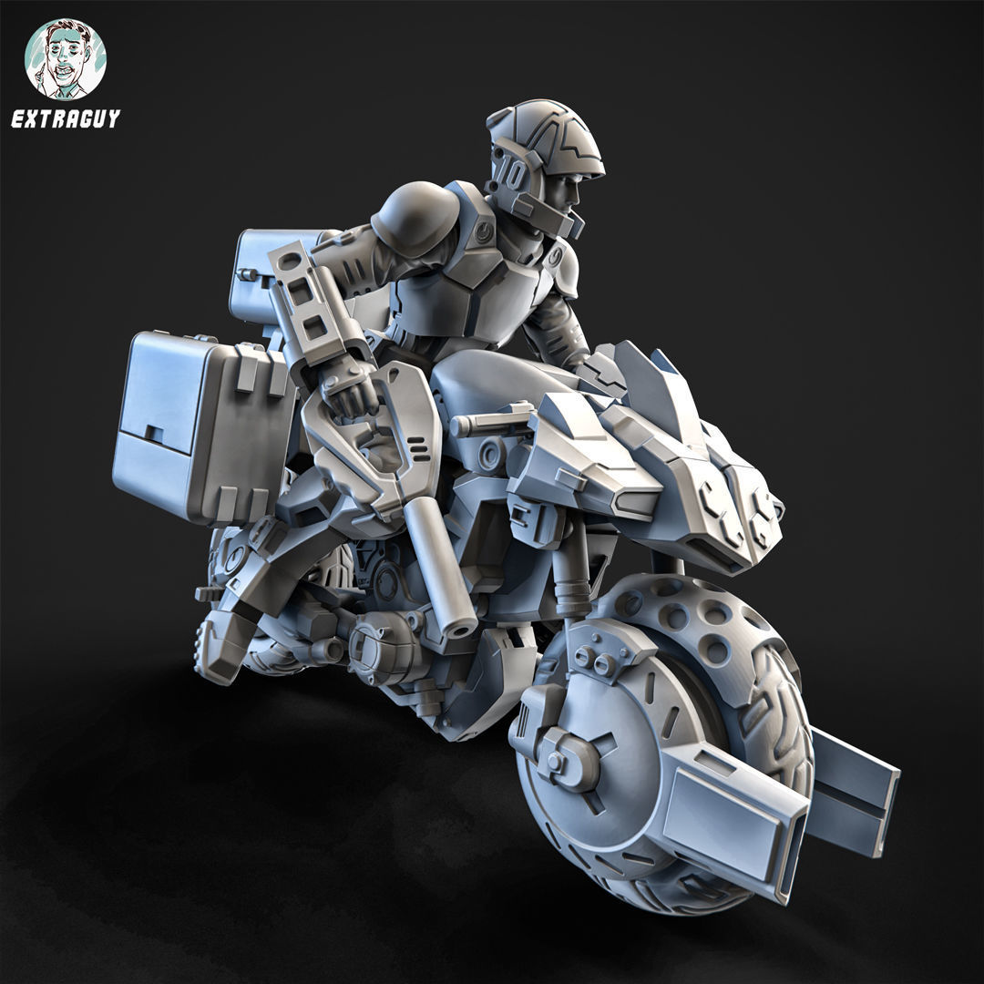 Blade Hurricane Pilot and Bike 100mm and 32mm Approx Height 3D print model_2