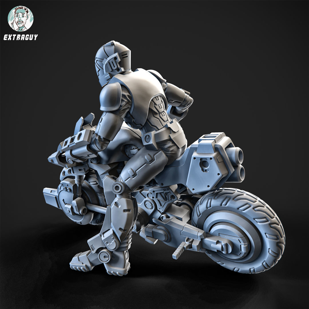 Blade Hurricane Pilot and Bike 100mm and 32mm Approx Height 3D print model_3