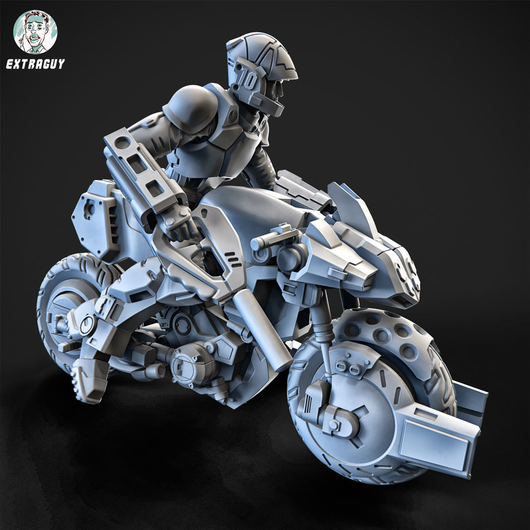 Blade Hurricane Pilot and Bike 100mm and 32mm Approx Height 3D print model_4