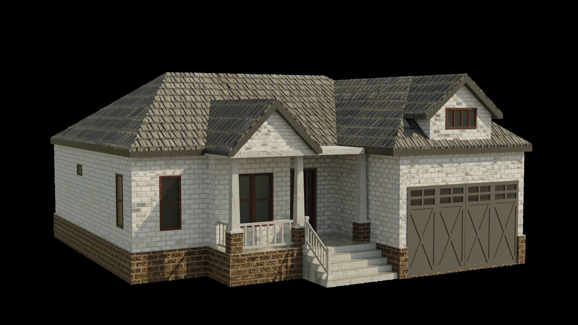 European House 02 Low-poly 3D model_10