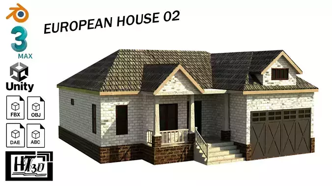 European House 02 Low-poly 3D model