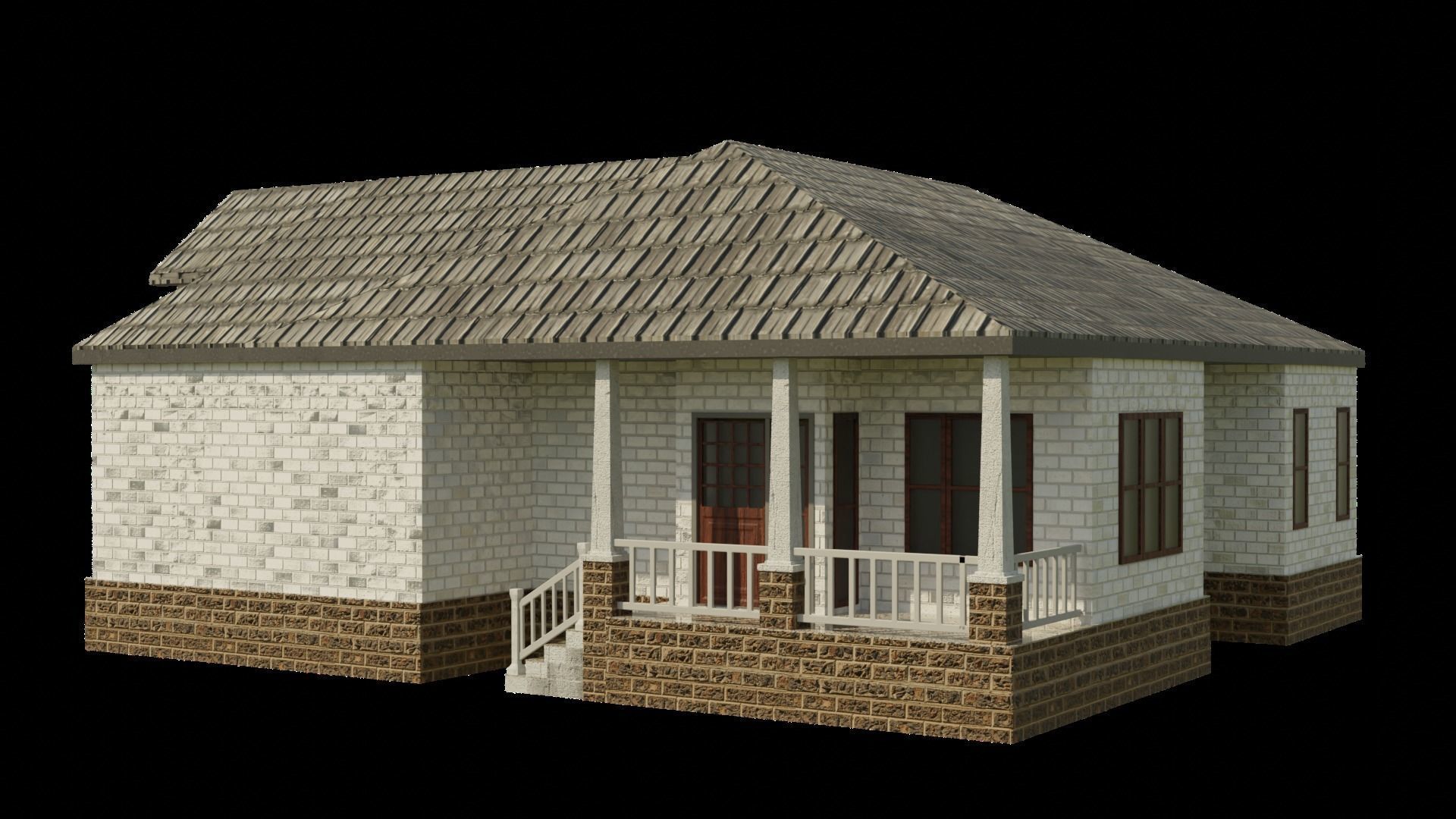 European House 02 Low-poly 3D model_9