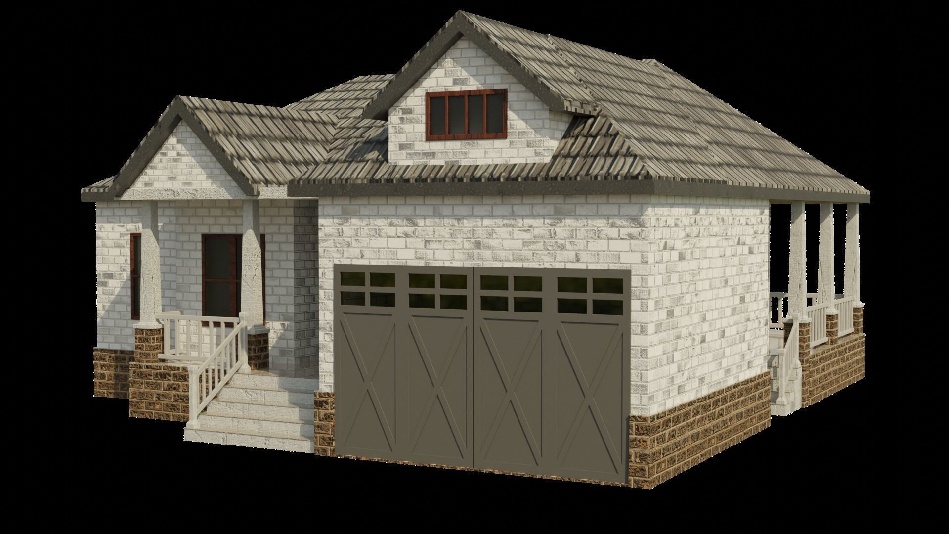 European House 02 Low-poly 3D model_4