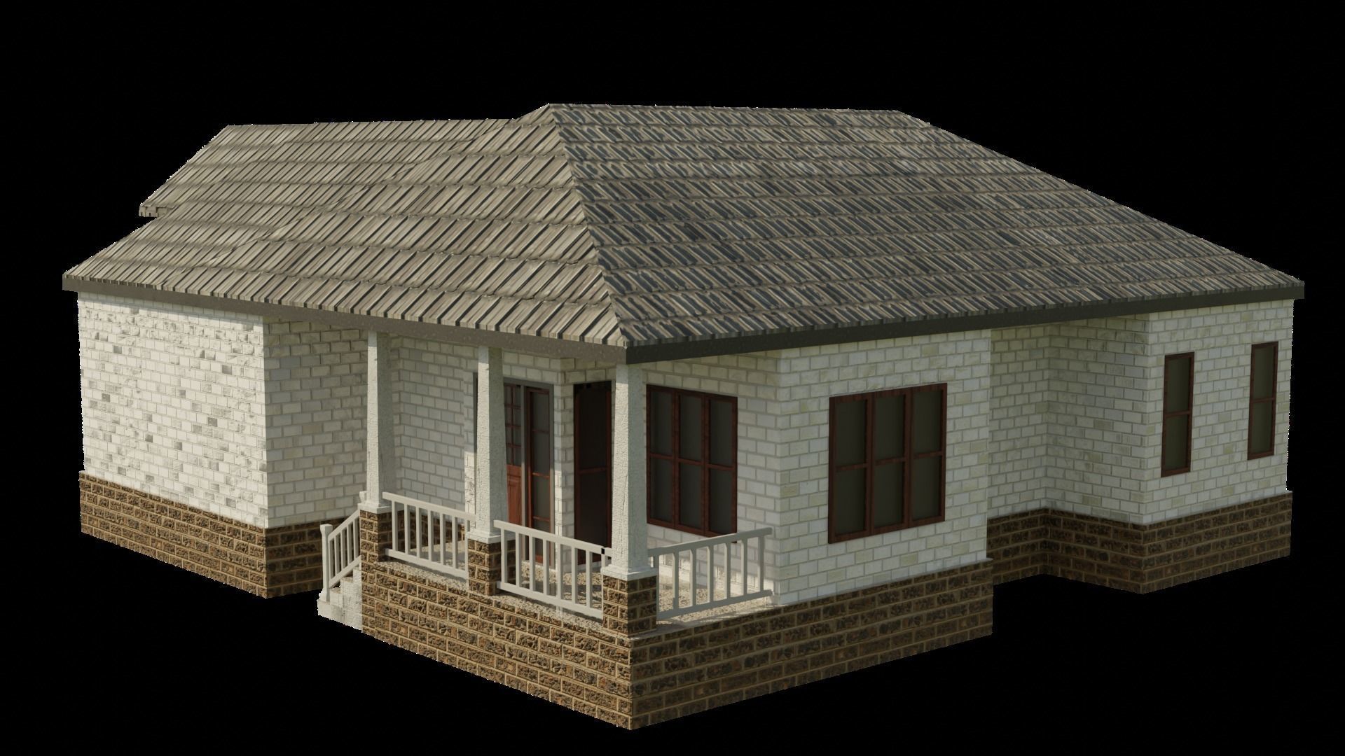 European House 02 Low-poly 3D model_5
