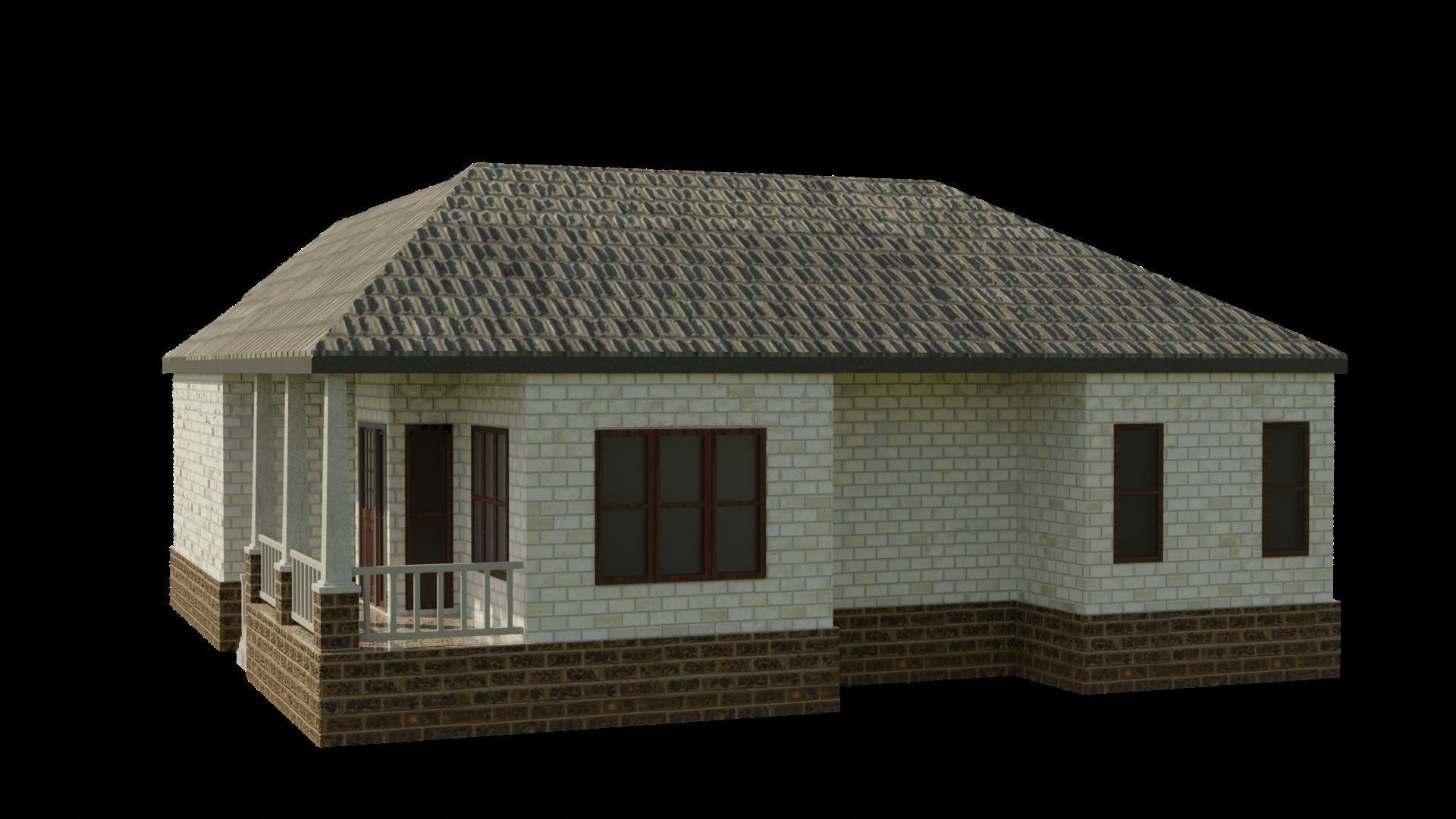 European House 02 Low-poly 3D model_7