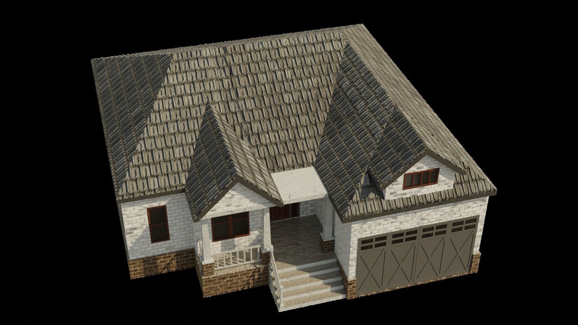 European House 02 Low-poly 3D model_6
