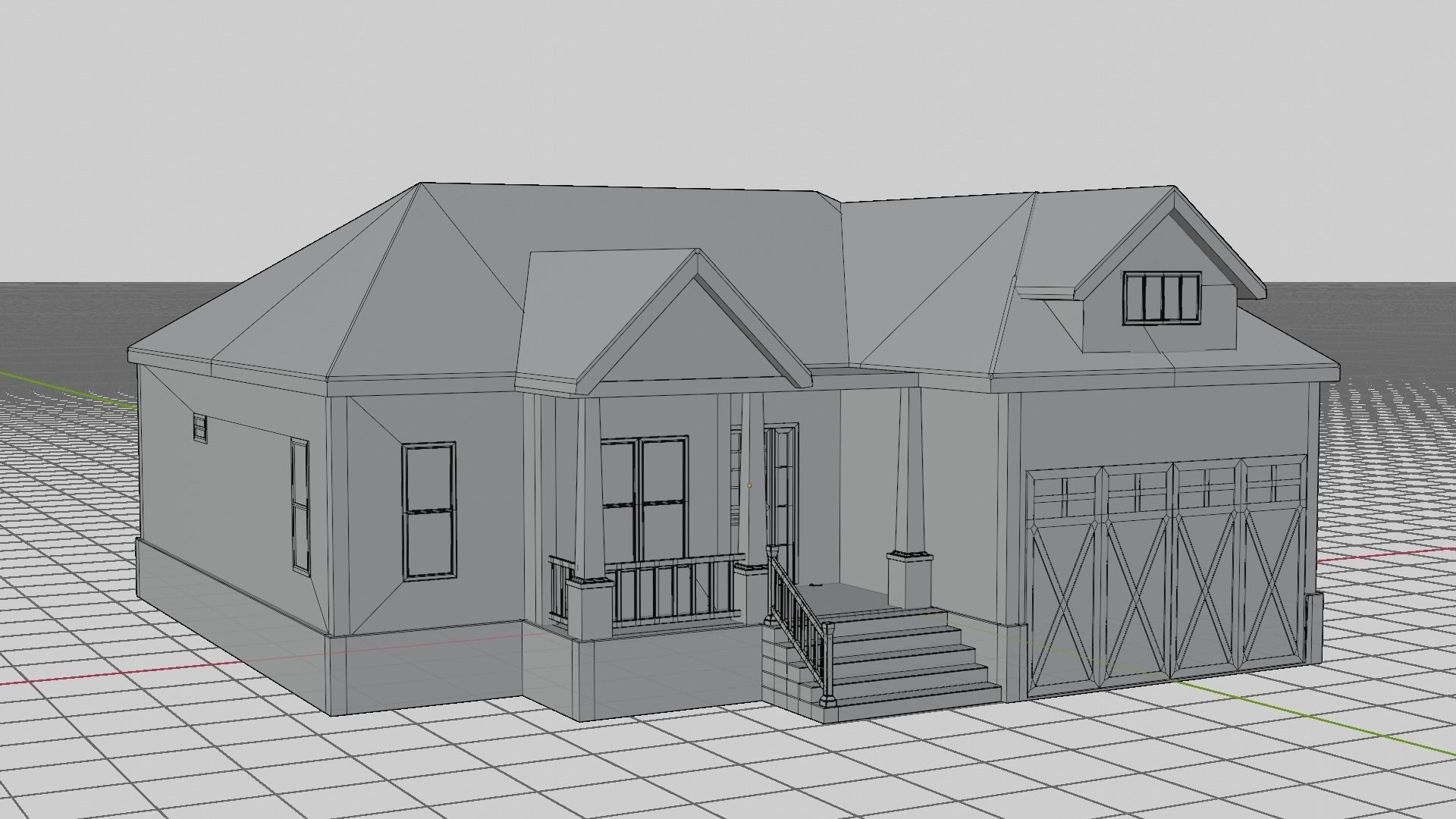 European House 02 Low-poly 3D model_11