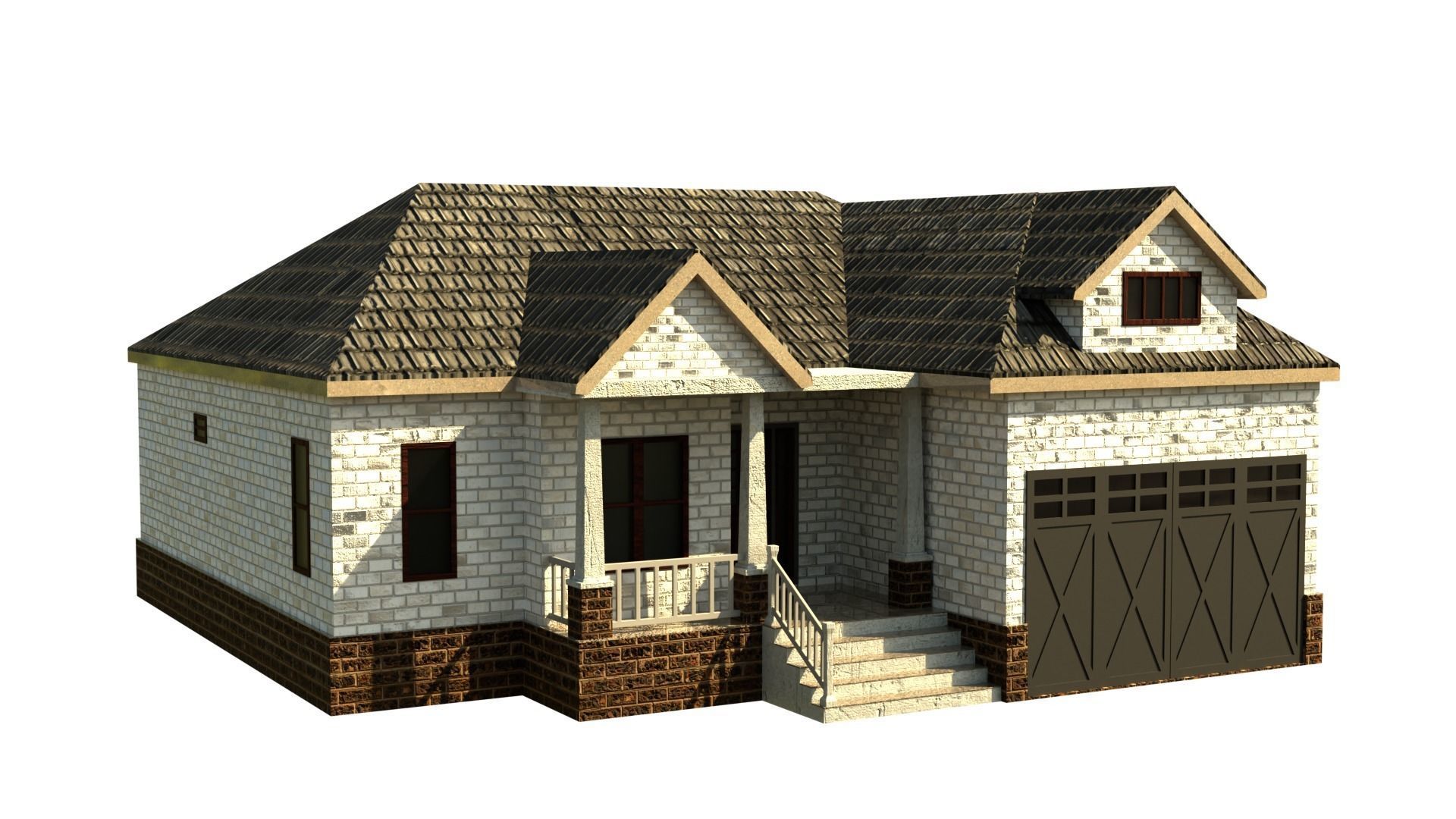 European House 02 Low-poly 3D model_2