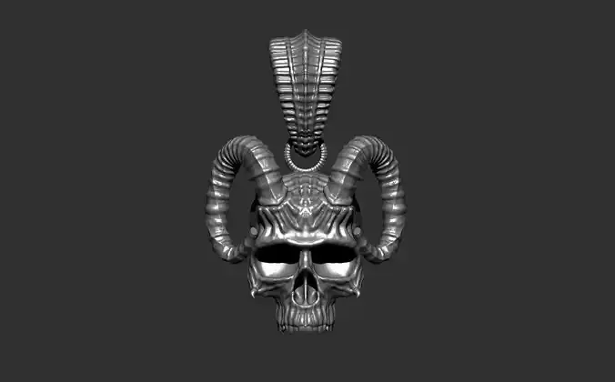 Horned Skull Pendant