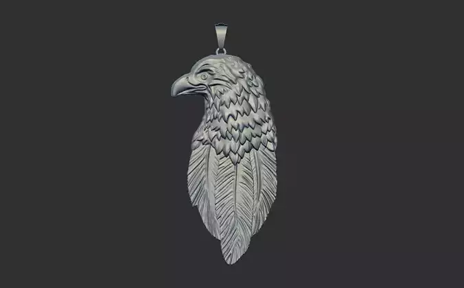 Silver Wild Eagle Men Necklace