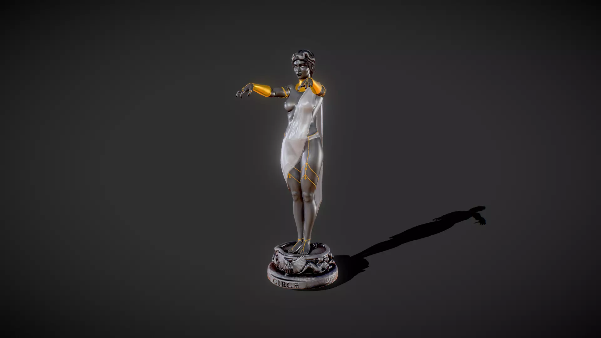 Circe statue or Kirke goddess statue 3D print model_0