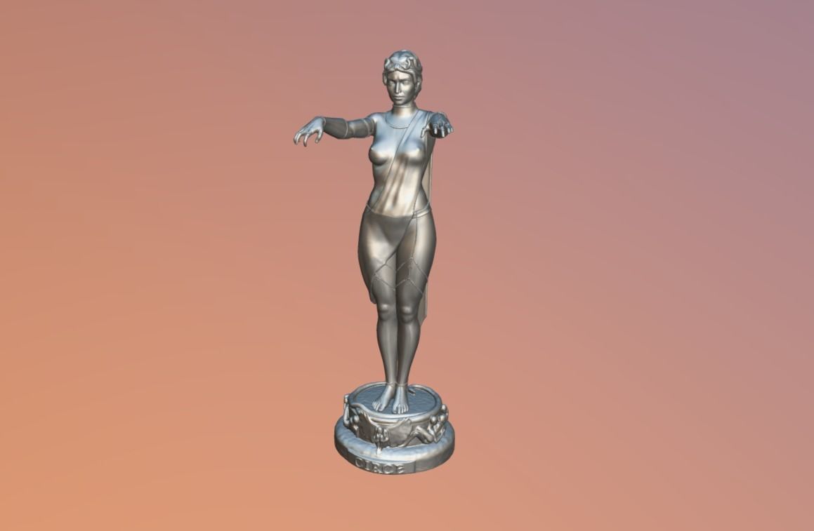 Circe statue or Kirke goddess statue 3D print model_2