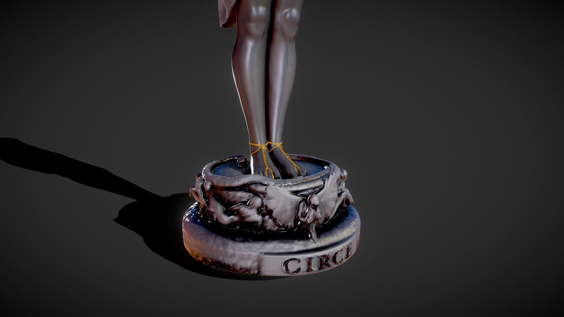 Circe statue or Kirke goddess statue 3D print model_11