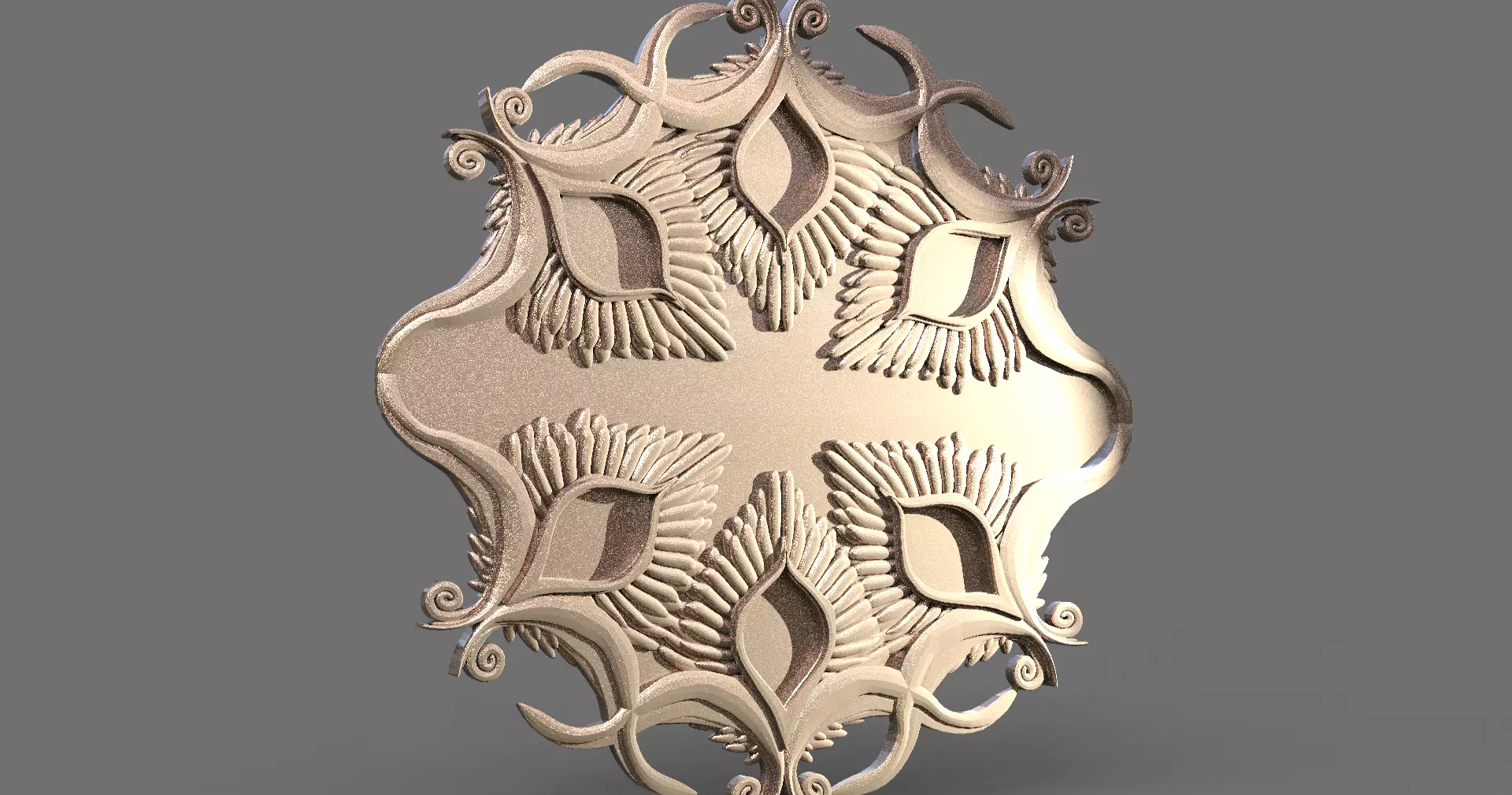 Gold Celtic sea mirror Low-poly 3D model_0
