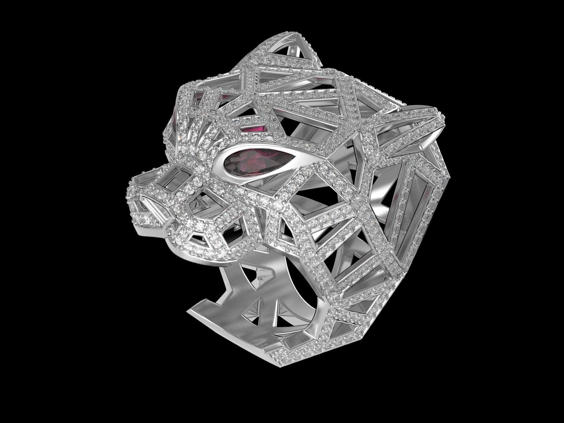 Panther Ring 3D print model_11
