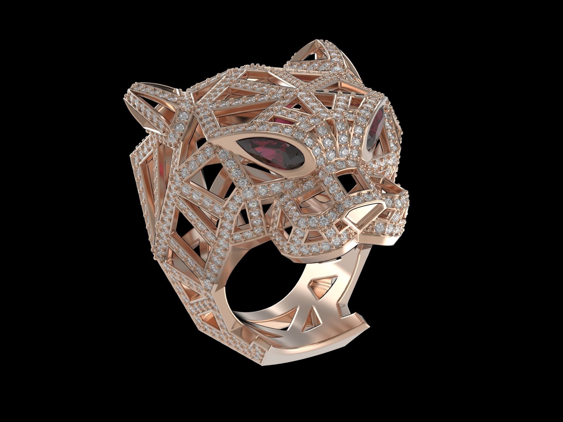 Panther Ring 3D print model_8