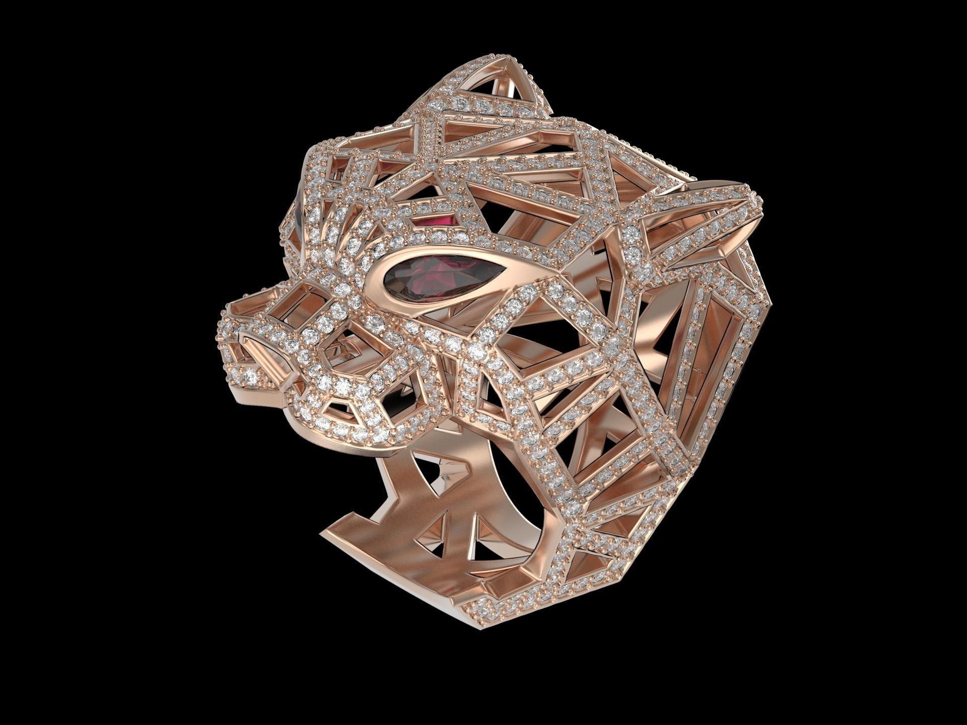 Panther Ring 3D print model_10