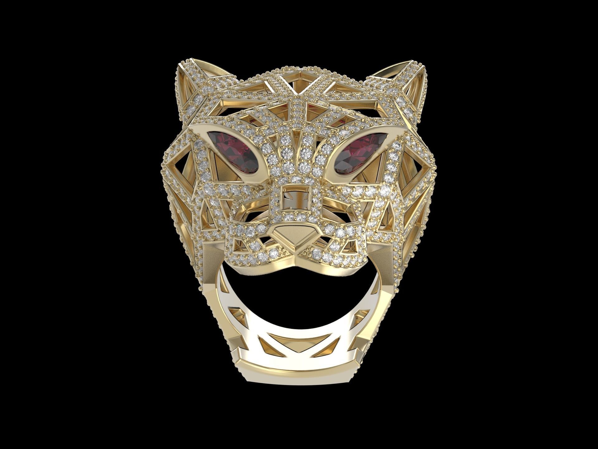 Panther Ring 3D print model_5