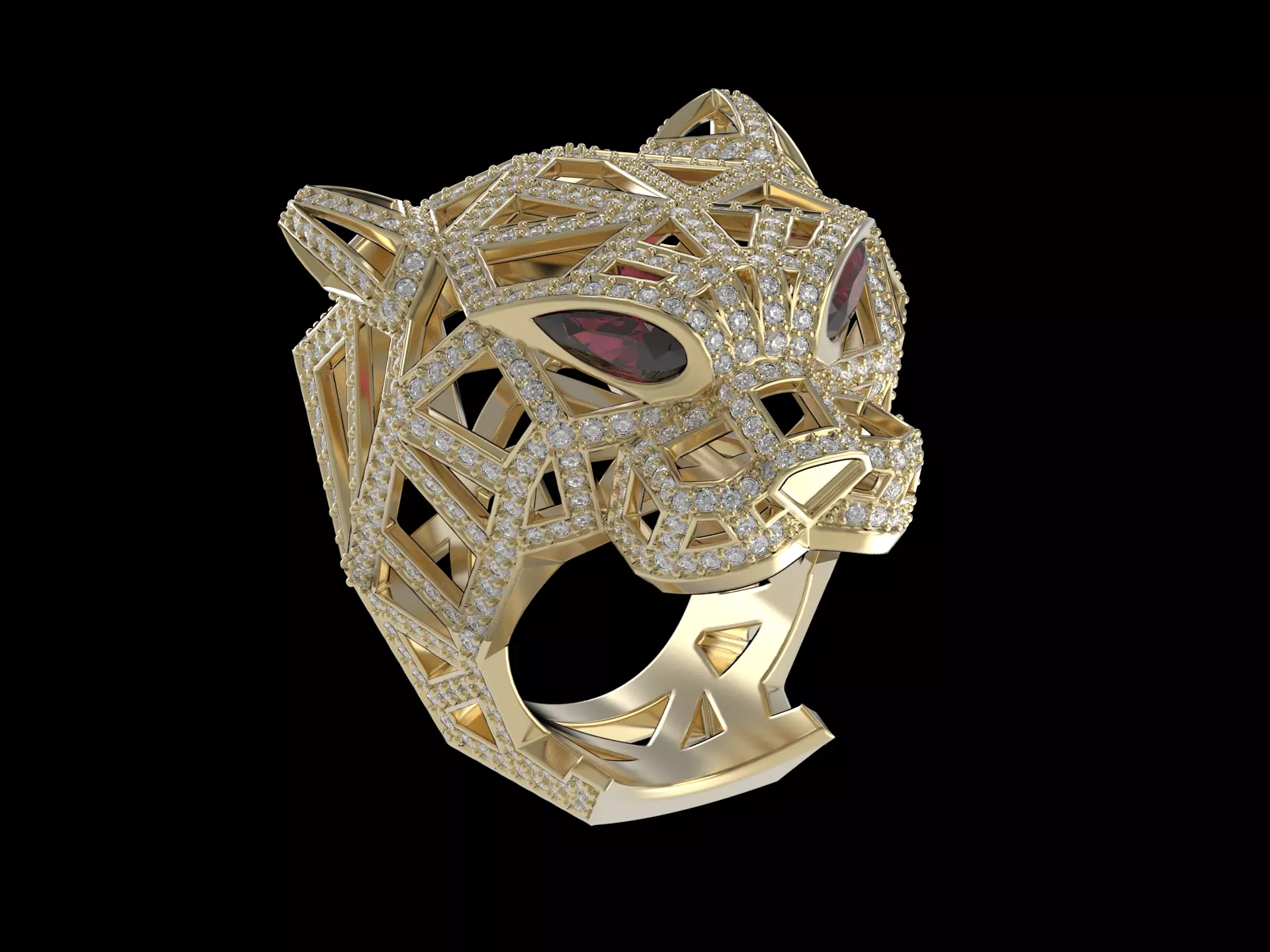 Panther Ring 3D print model_0