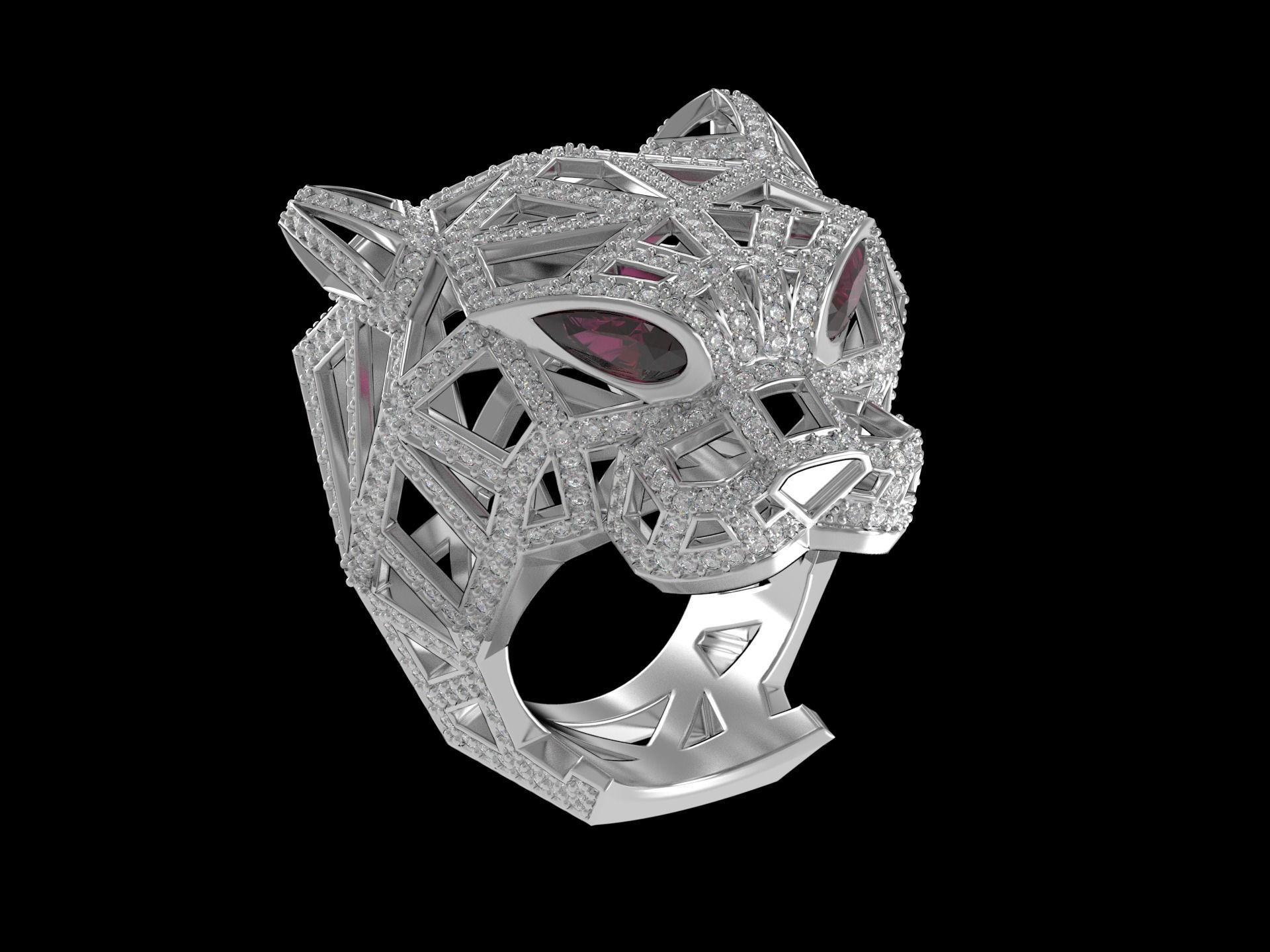 Panther Ring 3D print model_7