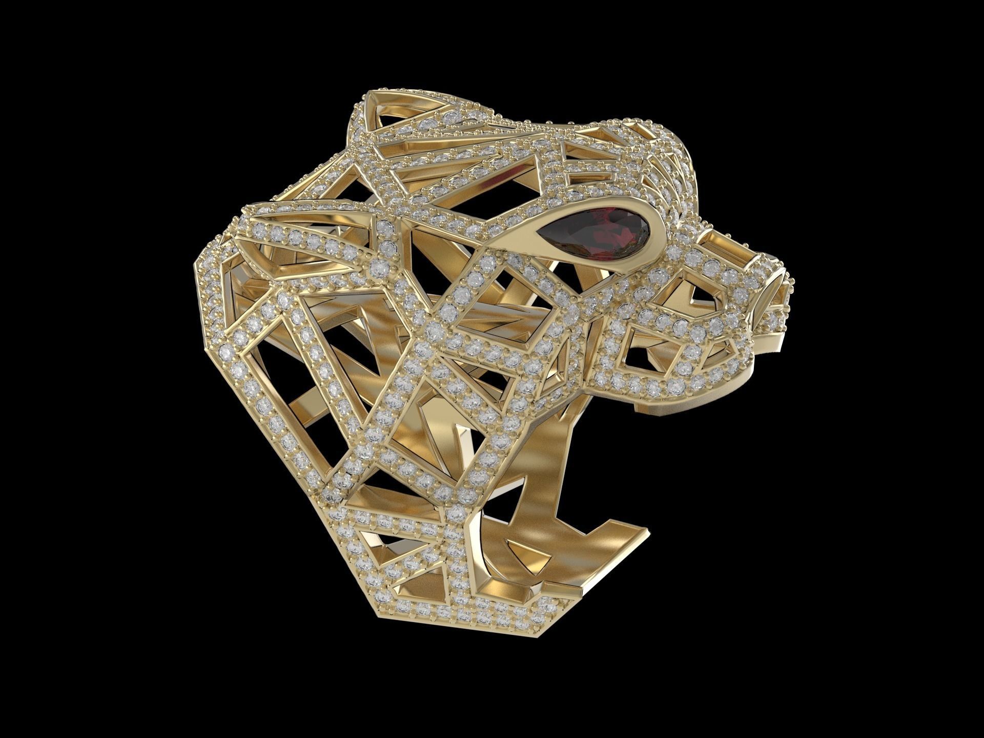 Panther Ring 3D print model_1