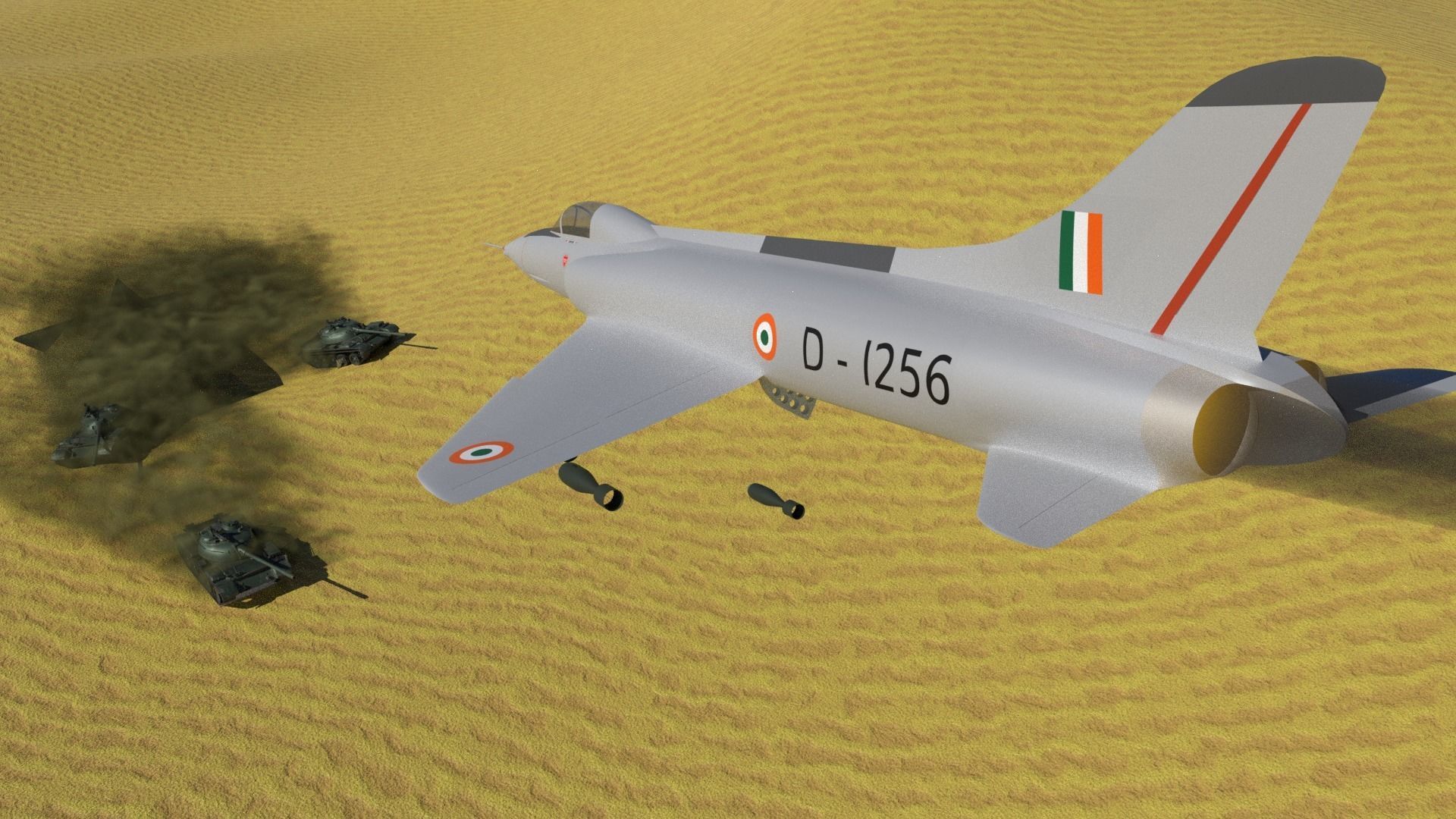 HAL HF-24 Marut 3D model_9