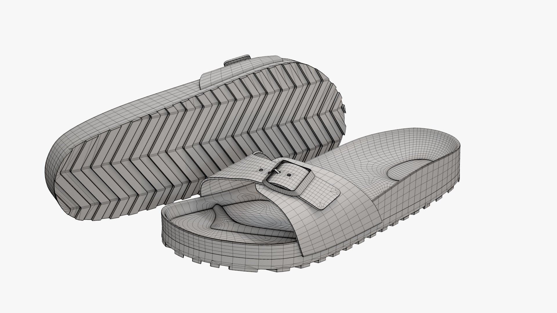 Single-Strap Sandals Black Patent 3D model_13