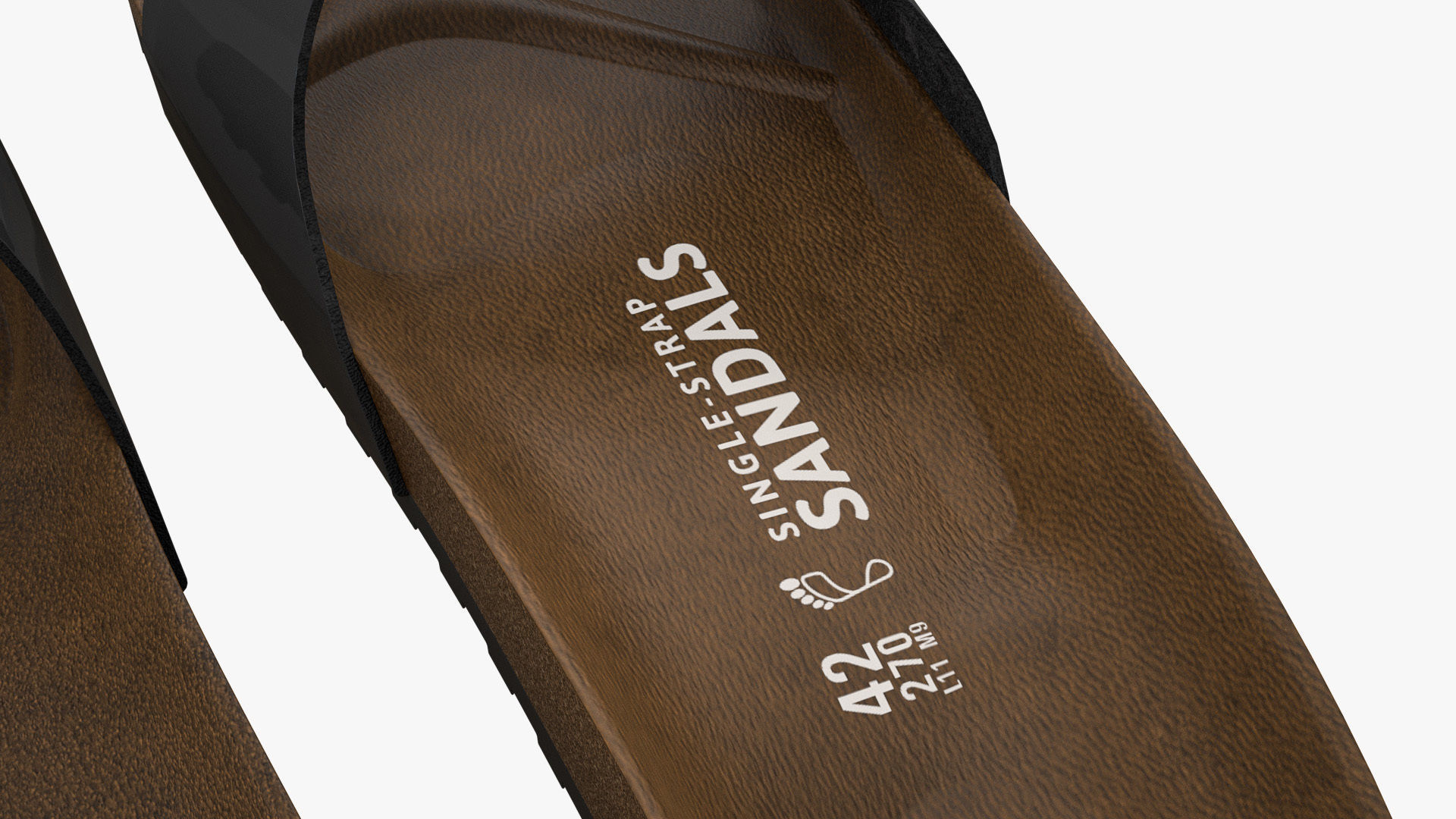 Single-Strap Sandals Black Patent 3D model_12