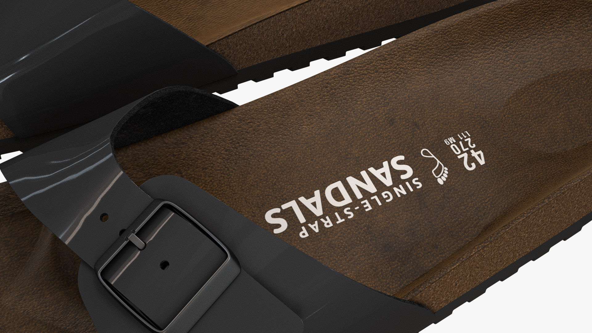 Single-Strap Sandals Black Patent 3D model_11