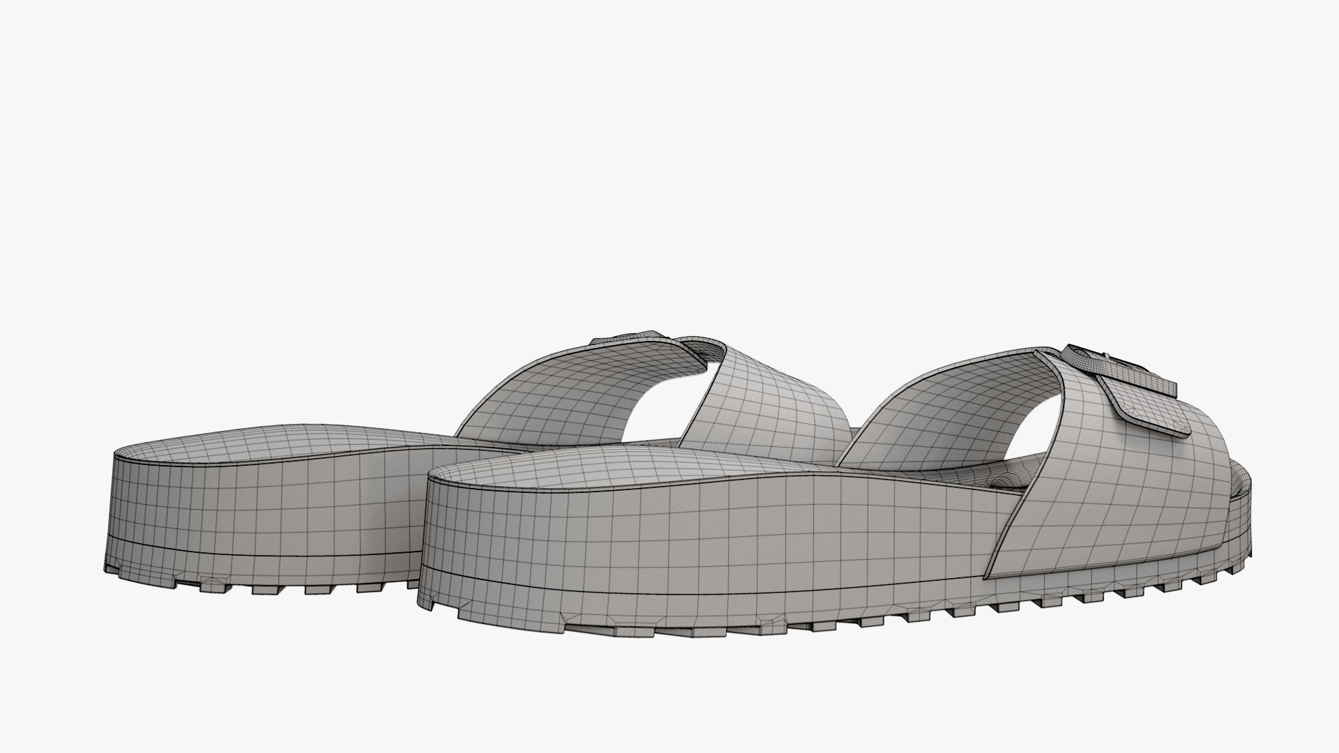 Single-Strap Sandals Black Patent 3D model_15