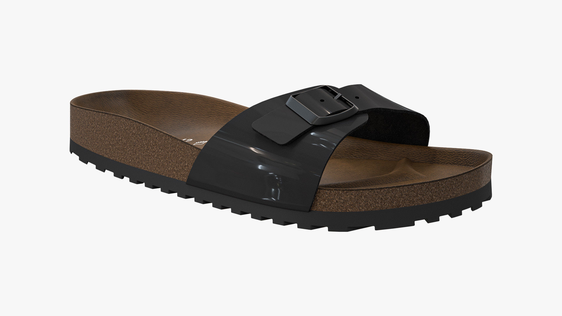 Single-Strap Sandals Black Patent 3D model_9